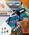 Slick One Touch Cable Wire Label Maker With Heavy Duty Tapes And No Fuss Quick Setup Workhorse Industrial Tool for labeling wires.