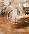 Visualization of 5 CCT selectable in Trimless 3.5 Inch Round LED Recessed Downlight Luminaire in a kitchen setting.
