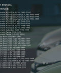 Vehicle compatibility list showing Chevrolet, Dodge, GMC SUVs and trucks for Brake Master Cylinder Reservoir 1988-2000.