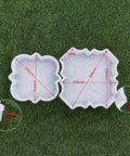 Two Piece Brick Form Concrete Mold Set For DIY Patio Garden Walkway Projects showing large and small paver stone molds