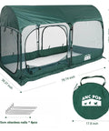 Pop Up Chicken Run Portable Pen With Three Doors, Easy Setup for Small Animals, Foldable, 78.74x39.37x45.27 inches, Green