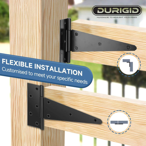 6 Pack 10 Inch T Hinge Heavy Duty Hinges For Wood Doors Shed Doors Fence Gates Barn Doors Outdoor Use Corrosion Resistant