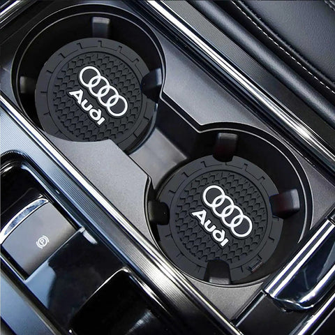 No Slip Silicone Car Cup Holder Coasters For Recessed Cupholders, 2.75 Inch, 2 Pack shown in a car cupholders