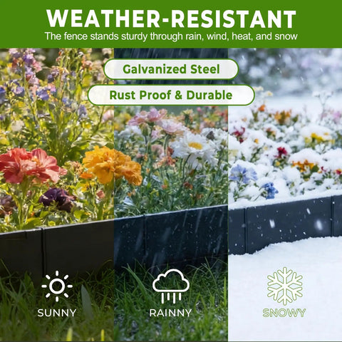 Heavy Duty Metal Garden Border Set 20 Ft With Bendable Hammer In Landscape Edgings And 6 Plastic Stakes for all weather