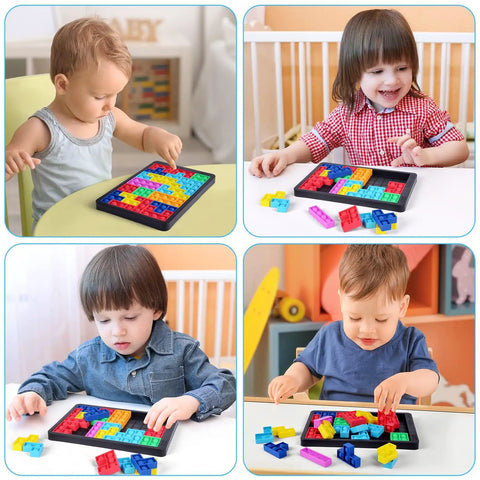 Kids engaged with Slick Silicone Pop Puzzle Fidget Toy Buttery Smooth Push Pop Brain Teaser on a colorful desk.