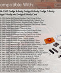 Dodge Steering Shaft Coupler Rebuild Kit for 1964 Through 1982 A Body B Body C Body F Body E Body Cars and 64 Through 82 Trucks and Vans DIY Friendly Repair Kit Delivers A Tight Fit And Smooth Steering Replaces 425 253 4443436AC with compatible vehicle list
