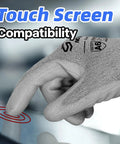 12 Pairs Cut Resistant Gloves ANSI A6 A7 For Men And Women Touchscreen Ready Work Gloves CR7120 Tough As Nails in use on touchscreen