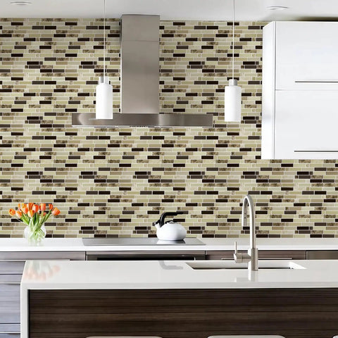 Modern kitchen with 12x12 Peel And Stick Kitchen Backsplash Tiles Self Adhesive Easy Install DIY Friendly No Mess For Kitchen And Bathroom