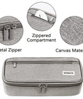 Go To Large Capacity Canvas Pencil Case With Zipper For Women And Men Big Storage Pencil Pouch shown with closeup of metal zippers