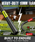 Close-up of 10mm frame detail for Backyard Pop Up Soccer Goals Set For Kids And Toddlers, showing durability and strength.
