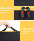 Close-up of double zipper and hand strap of Hard Case For 20V Max Cordless Grease Gun DCGG571M1 DCGG571B Case Only.