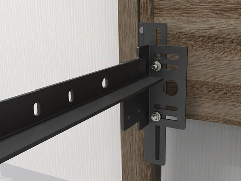 Rock Solid Adjustable Bed Frame Extension Brackets with Bolt On Footboard Attachment Kit for Headboard Only, close-up view.