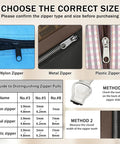 Guide to choosing zipper size for All In One Zipper Repair Kit With 85 Pieces Do It All Quick Fix Set Including 3 Size Sliders And Pulls.