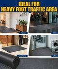 Heavy Duty Indoor Outdoor Entrance Mat 4 By 10 Feet Rubber Border Door Rug used in busy indoor lobbies and storefronts.