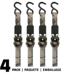 Mossy Oak Break Up Infinity Camo 1 Inch By 8 Foot Ratchet Tie Down Straps 4 Pack with S Hook Ends