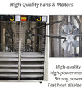 Tough as Nails 304 Stainless 60 Tray Food Dehydrator 3000W Dual Chamber showing high-quality fans and motors inside.