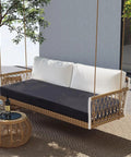 Extra Thick Memory Foam Outdoor Bench Cushion 3.5 Inch Thick Comfy Waterproof Pad With Handle And Adjustable Straps For Patio Porch Swing And Indoor Outdoor Furniture 36 By 18 Inches Gray on porch swing