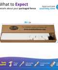 Box contents of 6ft High No Dig Privacy Gate Kit 4ft Wide White Vinyl Fence Gate With Hardware Included For Yard And Garden Durable Outdoor Gate For Easy Fence Install And Backyard Privacy.