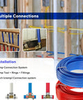 Half Inch PEX B Tubing Dual 50 Ft Rolls In Blue And Red For Plumbing And Radiant Floor Heating No Fuss Non-Barrier Type B Pipe