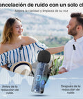 Two people using Wireless Lavalier Microphone For USB-C iPhone 15 16 17 Series with noise cancelling outdoors