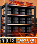 71.2 Inch Tall Beefy Heavy Duty Garage Shelving Unit With 2500 Lb Load Capacity Adjustable Five Tier Metal Standing Shelves
