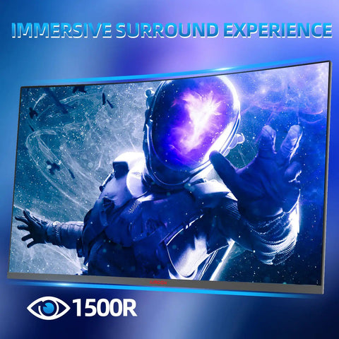 Massive 32 Inch Curved Qhd Gaming Monitor Serving Crisp 1440p Detail With A Smoking 170Hz Refresh Rate And Snappy 1Ms Response For Flawless Play And An Ultra Thin Frameless Build, displaying immersive visuals.