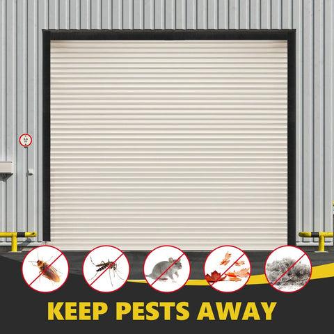 Tough As Nails Black Garage Door Brush Seal Kit For 10 X 12 Ft Doors With 3 Inch Bristles Lock Out Drafts Bugs And Cold Snaps No Sweat Flexible Splice Weather Stripping Upgrade on a closed garage door.