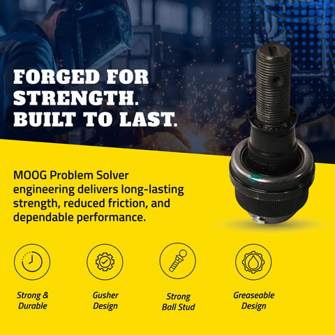 Front Suspension Track Bar For Ford F Series And Dodge Ram 2500 3500 Beefy Ball Joint And Greaseable Socket Delivers Axle Stability And Precise Fit For Smooth Rugged Rides, close-up forged steel ball stud