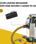 Close-up of Direct Replacement Shop Vac Hose 1-7/8 Inch For 6-10 Gallon Wet Dry Vac Fits Standard Attachments showing secure lock.