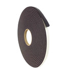 Tight As A Drum Closed Cell Sponge Rubber Foam Tape 3/8 Inch Wide By 3/16 Inch Thick By 50 Feet Long on a spool, black color.