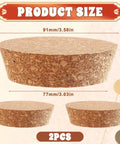 Tapered Cork Stoppers Set, Large 3.5 Inch Wood Cork Bottle Plugs For Canning Jars And Wine Bottles, Tight Seal, 2 Pack