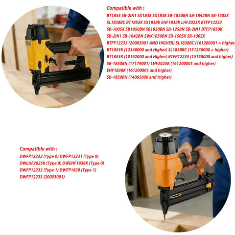 Heavy Duty Replacement Head Valve For Pneumatic Nailers featuring tough construction in use with a framing nailer on wood.