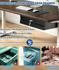 Heavy Duty Cold Rolled Steel Under Desk Drawer With Secure Lock And Slick Slide Out Tracks For Boss Level Paperwork And Tech Accessory Organization At Your Desk Station.