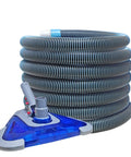 1.5 Inch X 24 Ft Flexible Pool Vacuum Hose With See Through Triangular Weighted Head And Swivel Cuff Kink Resistant