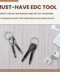 Hella Handy Pocket Screwdriver Set Pack Of Two Keychain Multitool compact EDC tools on wooden background for quick repairs.