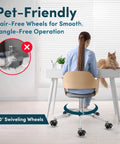 Heavy Duty Office Chair Casters Set Of 5 Replacement Wheels For Hardwood Floors And Carpet, person sitting with cat