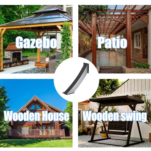 Heavy Duty 45 Degree Corner Connectors For Wooden Decks Patios And Fences Built Tough Steel Pergola Framing Kit Rust Resistant Black Metal Hardware 8 Pack in a design layout with gazebo, patio, wooden house, and wooden swing.