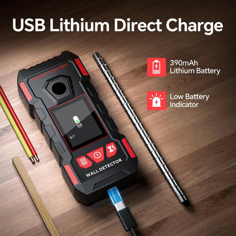 Rechargeable Stud Finder And Wall Scanner That Works Like A Charm For Spotting Wood Joists Live Ac Wires And Metal Pipes With Pinpoint Edge Center Detection For Zero Stress Home Projects And Effortless Weekend Fixes