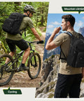 Cyclist and hiker using Lightweight Running Hydration Backpack With 2L Water Bladder For Trail Runs And Bike Rides
