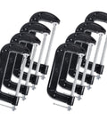 Beefy 8 Pack C Clamp Set 6 Inch Heavy Duty Cast Iron Frame Sliding T Handle For Maximum Stability Ideal For Woodworking Welding Building And Automotive Projects Black, black 6-inch C clamps