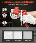 Professional Air Texture Spray Gun With 1.45 Gallon Hopper And Swappable Nozzles for textured ceiling applications.