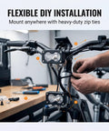 Installation of Beast 20W LED Ebike Headlight With 6500K White Yellow Beam IP76 Waterproof Universal 12V-60V