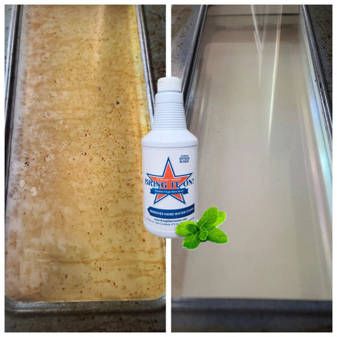 Grout Cleaner That Tackles Hard Water Stains And Shower Door Spots Cleans Tile Fiberglass And Windows 16 Ounce Bottle before and after effect