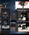 Beast Of A Drill Powered Wire Stripper Machine With Hardened Blades And V Groove Rollers For 0.06 To 1 Inch Wires detailing parts