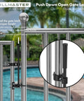 Heavy Duty Pool Gate Latch For Chain Link Fences 1 3/8 Inch Frames And 1 7/8 Inch Posts, Push Style Self-Latching Outdoor Fence Latch