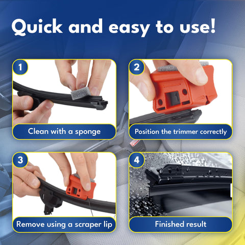 Wiper Blade Restorer Tool Quick Fix For Streaky Wipers In Seconds Universal Cutter For All Car Brands Restores Old Blades