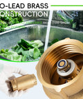 Front view of 1-inch brass check valve with backflow preventer, FNPT × FNPT, no-lead brass
