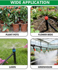 All In One 240 Ft Drip Irrigation System Kit with 1/2 Inch Main Hose and 1/4 Inch Tubing watering plants in pots, beds, lawn, greenhouse