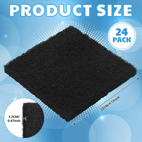 24 Pack Activated Carbon Filter Replacements For Solder Smoke And Fume Extraction, showing black cotton filter size 4.7 inches
