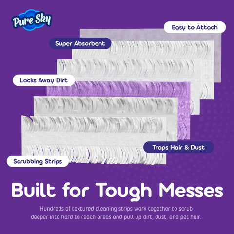 30 Pack Power Mop Refills For PowerMop, Upgraded Full Width Pads With Extra Absorbent Layer, 5X Cleaning Power, Heavy Duty Replacement Pads, Bulk Pack For Home, Office And Crew Cleaning. White mop refill pads with scrubbing strips and absorbent layers